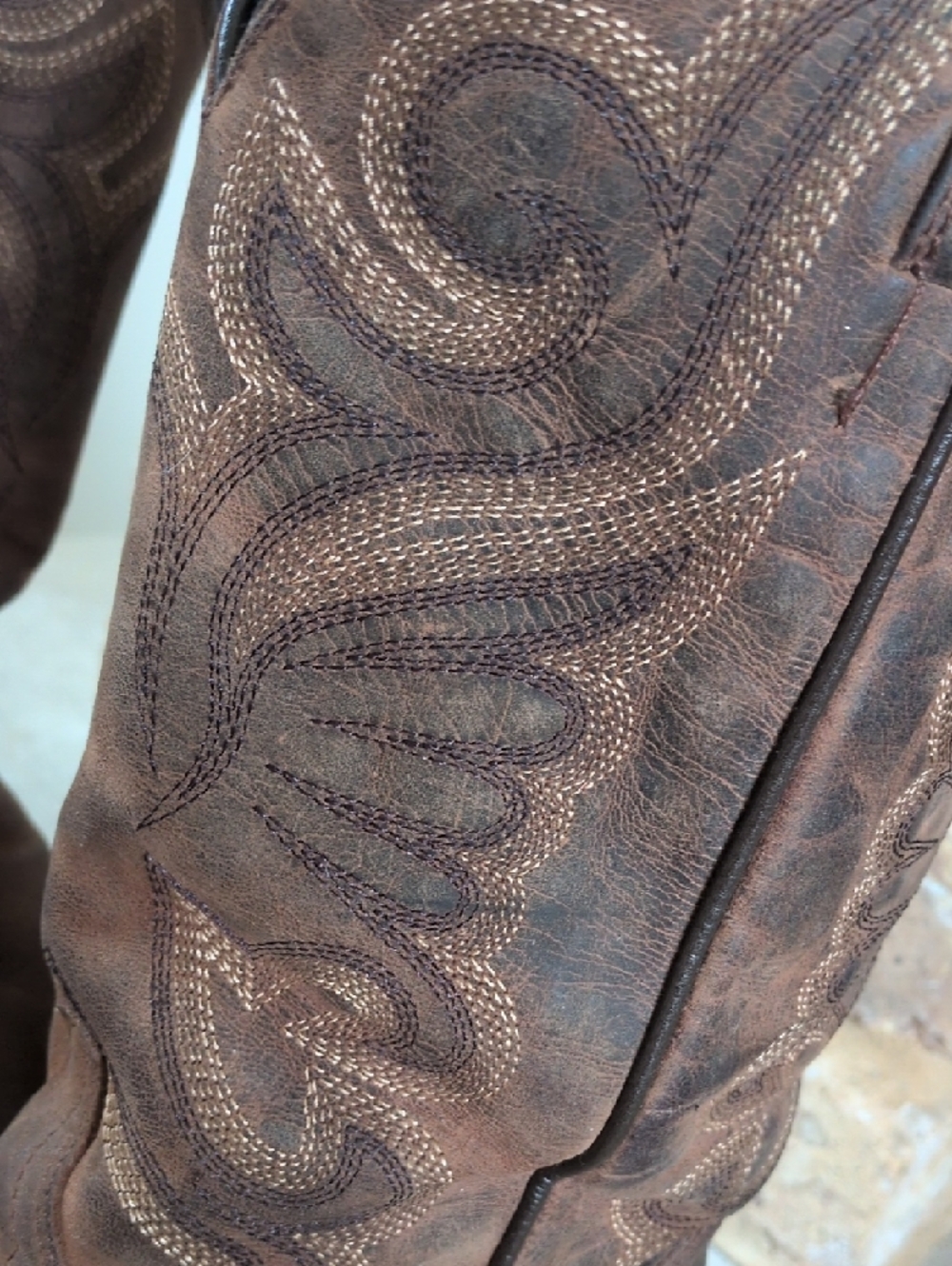 JB DILLON I Brown Leather Snip Toe Embroidered Cowgirl Western Cowboy Boots, 8.5 - Picture 15 of 16